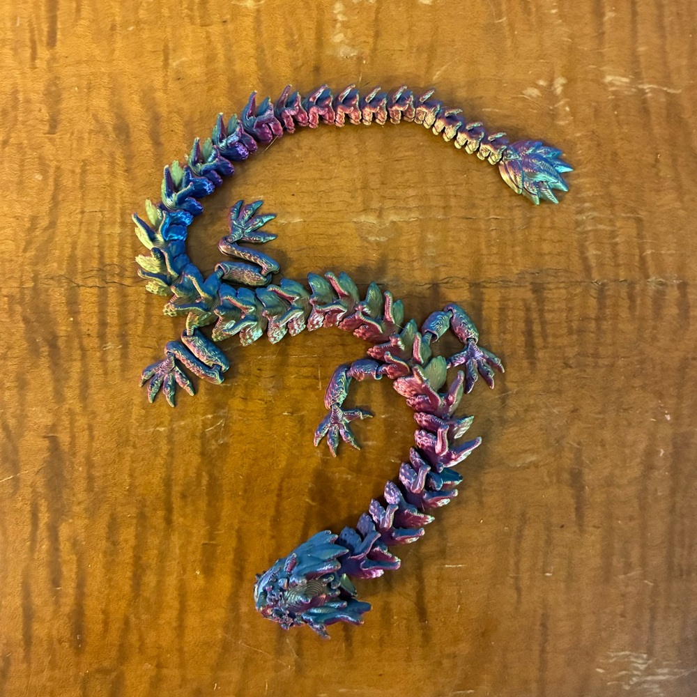 Articulated Dragon Fidget Toy, 3D-printed